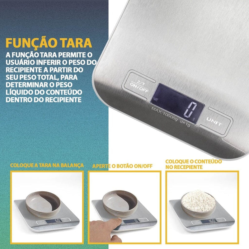 Balança Digital Cuisine Master - Alta Precisão 10 kg Balança Digital Lemon Store 