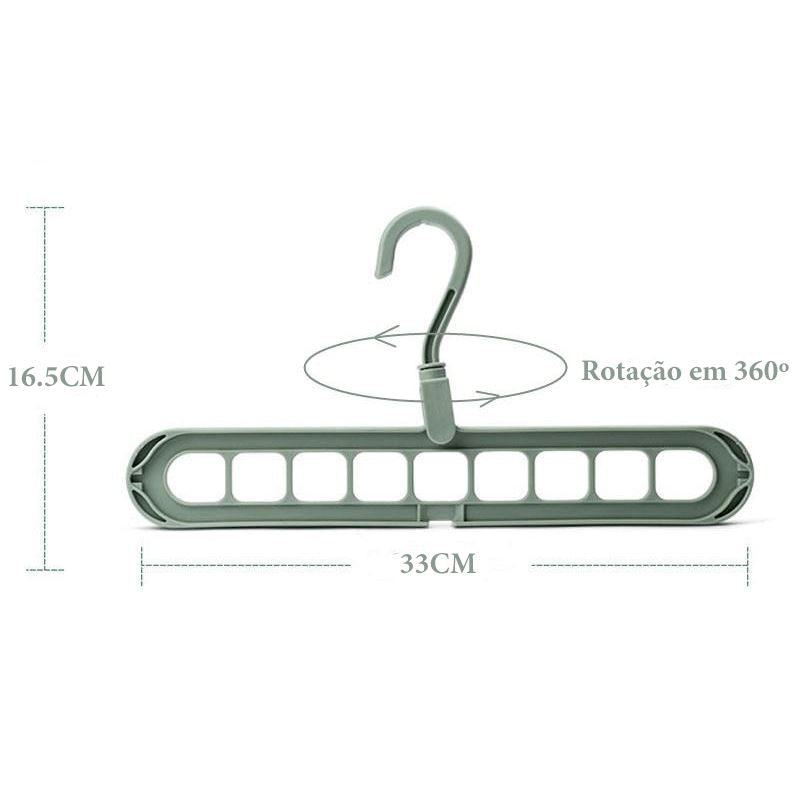 Cabide Mágico Multifuncional Clothing Organization - 9 em 1 - KIT com 3 Unidades Lemon Store 