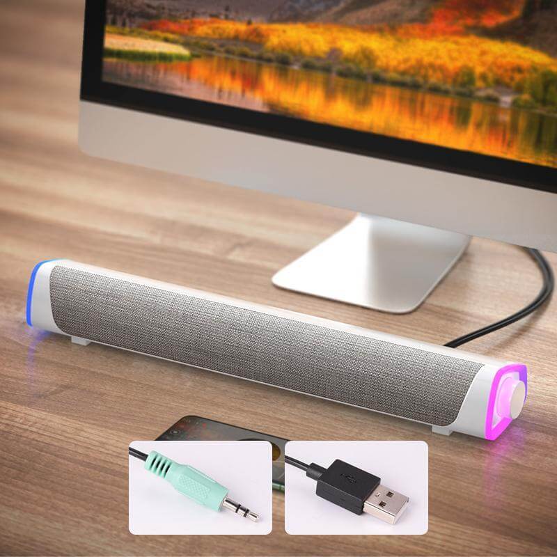 Caixa de Som Para PC 4D Night LED - Som Estéreo Com Subwoofer, Microfone e Bluetooth Lemon Store 