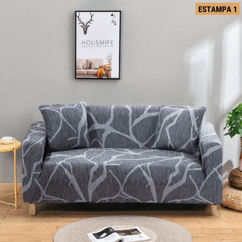 Capa de Sofá Mágica Estampada Magic Cover Lemon Store Estampa 1 4 Assentos (235-300cm) 