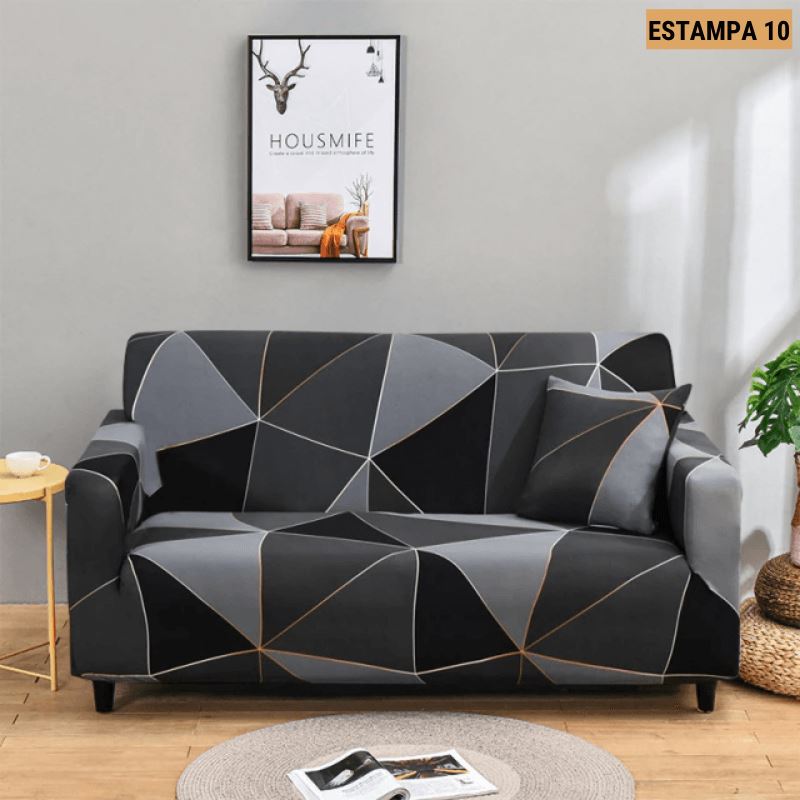 Capa de Sofá Mágica Estampada Magic Cover Lemon Store Estampa 10 3 Assentos (190-230cm) 