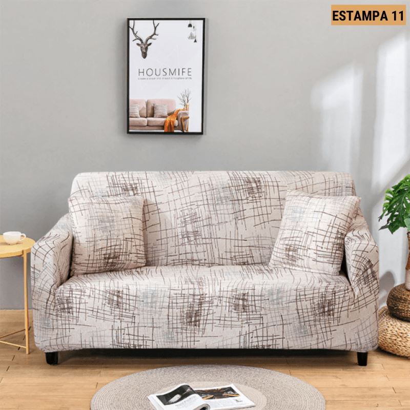 Capa de Sofá Mágica Estampada Magic Cover Lemon Store Estampa 11 3 Assentos (190-230cm) 