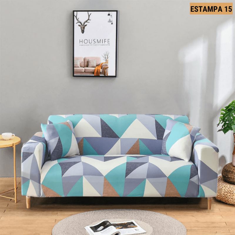 Capa de Sofá Mágica Estampada Magic Cover Lemon Store Estampa 15 4 Assentos (235-300cm) 