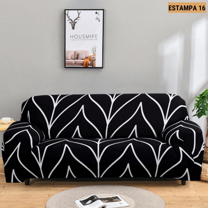 Capa de Sofá Mágica Estampada Magic Cover Lemon Store Estampa 16 4 Assentos (235-300cm) 