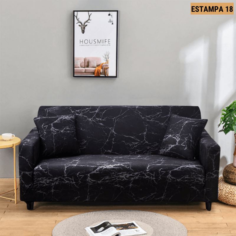 Capa de Sofá Mágica Estampada Magic Cover Lemon Store Estampa 18 4 Assentos (235-300cm) 