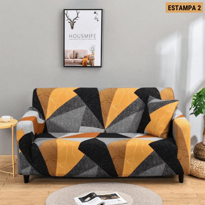 Capa de Sofá Mágica Estampada Magic Cover Lemon Store Estampa 2 3 Assentos (190-230cm) 