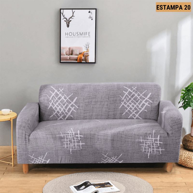 Capa de Sofá Mágica Estampada Magic Cover Lemon Store Estampa 20 4 Assentos (235-300cm) 