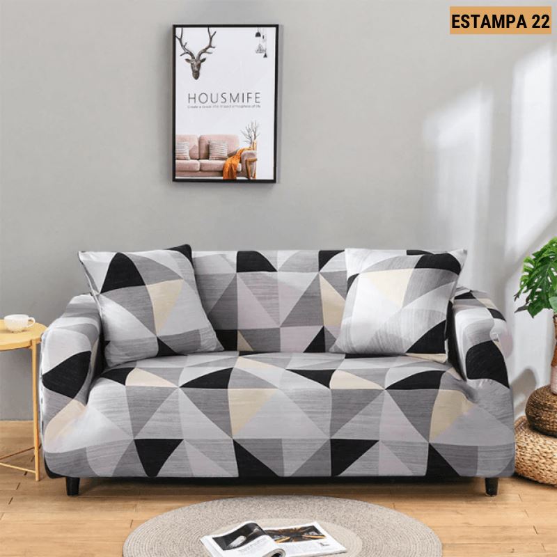 Capa de Sofá Mágica Estampada Magic Cover Lemon Store Estampa 22 4 Assentos (235-300cm) 