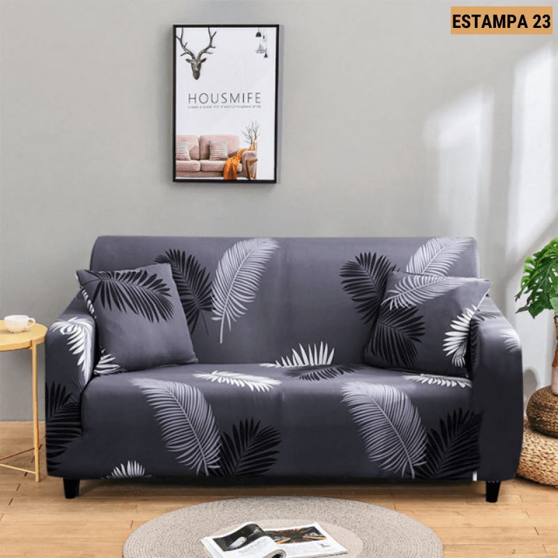 Capa de Sofá Mágica Estampada Magic Cover Lemon Store Estampa 23 4 Assentos (235-300cm) 