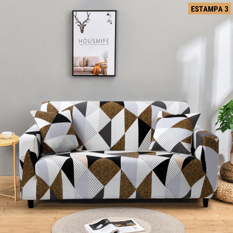 Capa de Sofá Mágica Estampada Magic Cover Lemon Store Estampa 3 3 Assentos (190-230cm) 