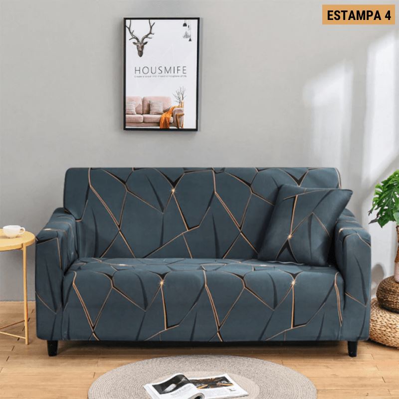 Capa de Sofá Mágica Estampada Magic Cover Lemon Store Estampa 4 3 Assentos (190-230cm) 