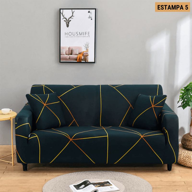 Capa de Sofá Mágica Estampada Magic Cover Lemon Store Estampa 5 3 Assentos (190-230cm) 