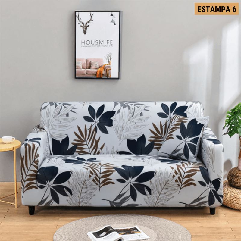 Capa de Sofá Mágica Estampada Magic Cover Lemon Store Estampa 6 3 Assentos (190-230cm) 