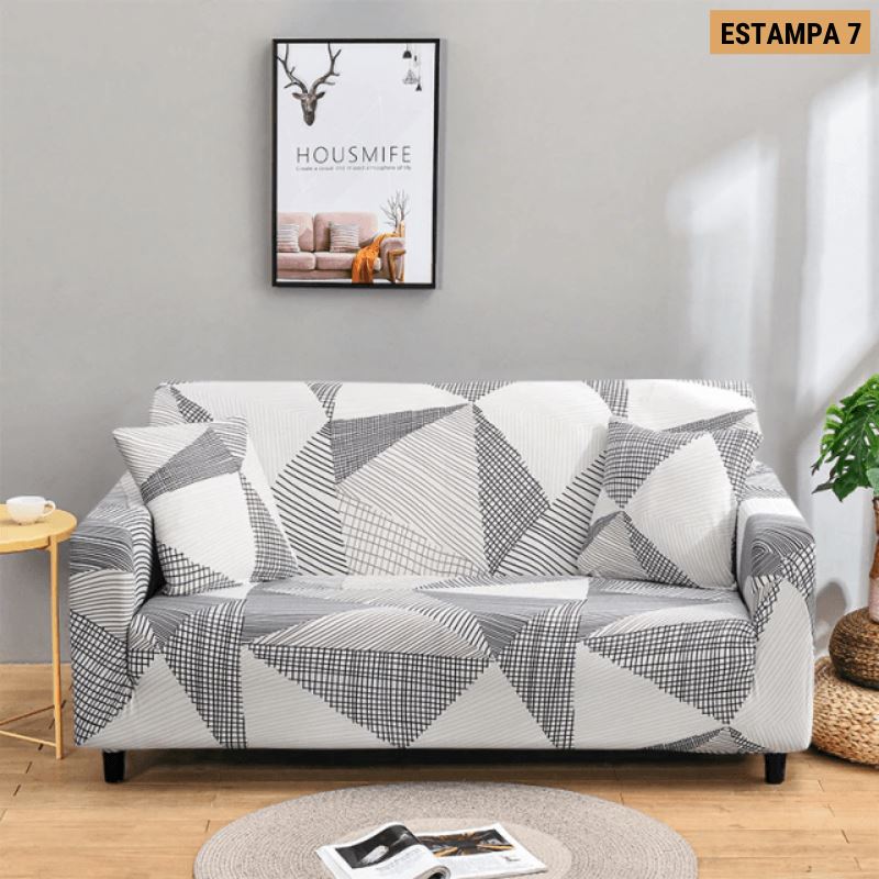 Capa de Sofá Mágica Estampada Magic Cover Lemon Store Estampa 7 4 Assentos (235-300cm) 