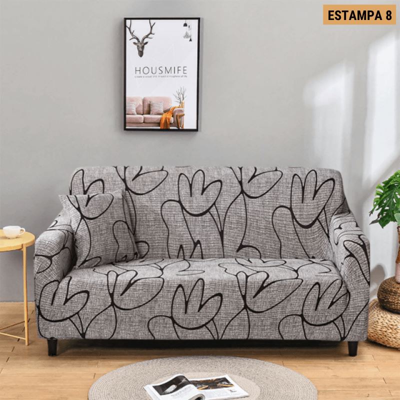 Capa de Sofá Mágica Estampada Magic Cover Lemon Store Estampa 8 3 Assentos (190-230cm) 