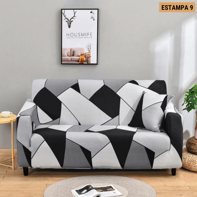 Capa de Sofá Mágica Estampada Magic Cover Lemon Store Estampa 9 3 Assentos (190-230cm) 