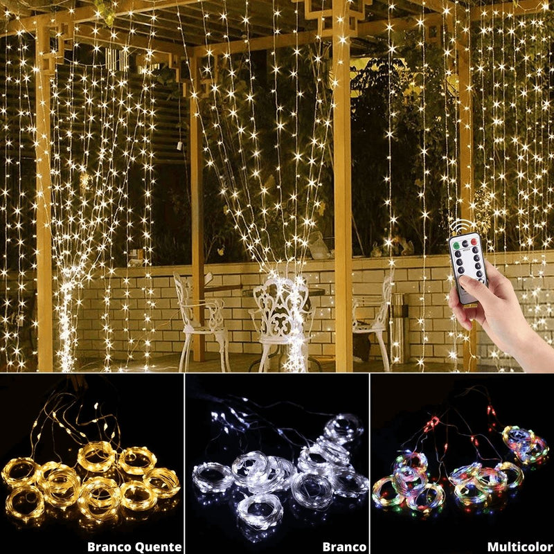 Luzes de LED Curtain para Decoração de Natal Lemon Store 