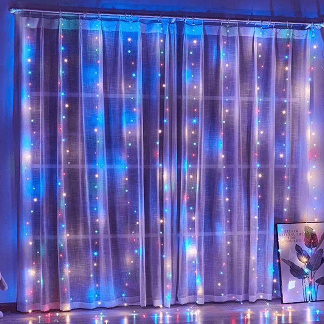 Luzes de LED Curtain para Decoração de Natal Lemon Store Multicolor 2x3m (200 LEDs) 
