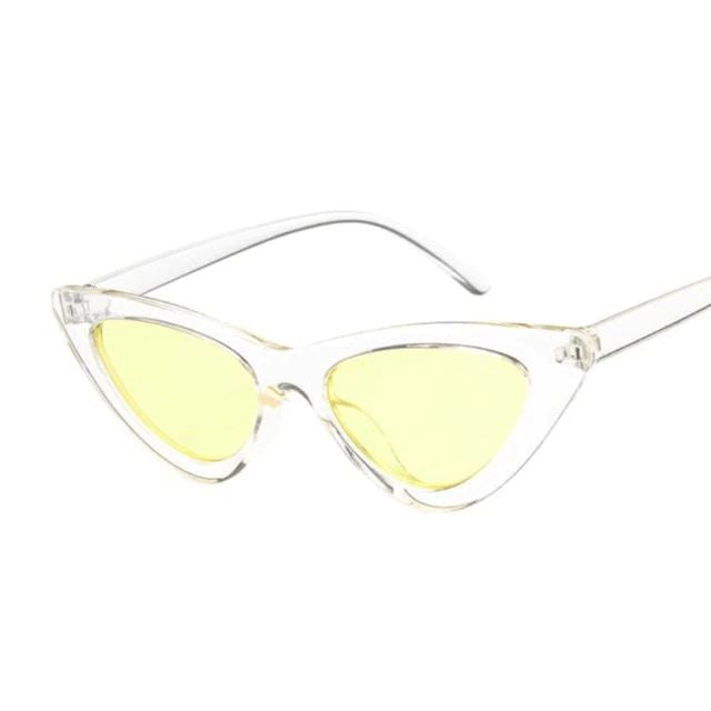 Óculos de Sol Olho de Gato Retrô Vintage Feminino Lemon Store Transparente/Amarelo 