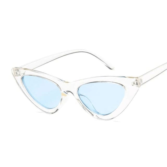 Óculos de Sol Olho de Gato Retrô Vintage Feminino Lemon Store Transparente/Azul 
