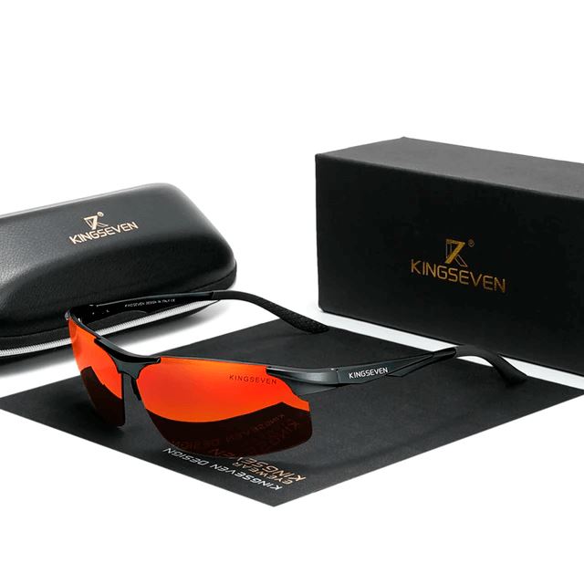 Óculos de Sol Polarized Sport Kingseven Masculino Lemon Store Vermelho 