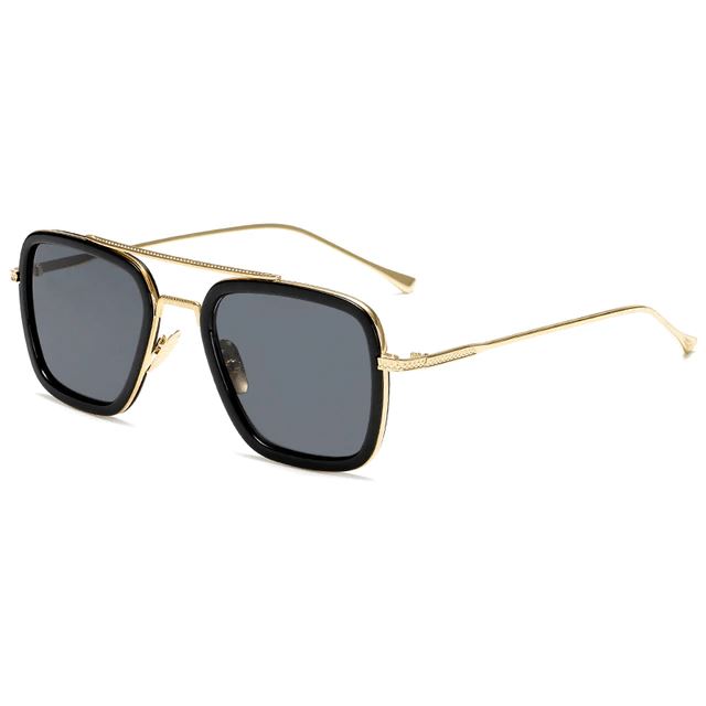 Óculos de Sol Tony Stark Edith Unissex Lemon Store Dourado/Preto 