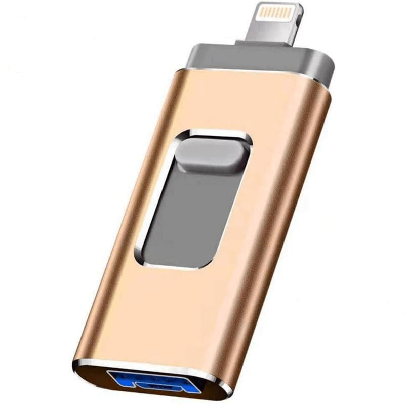 Pen Drive Para Celular 4 em 1 Phone Connect - iOS, Android e PC Lemon Store 128GB Dourado 