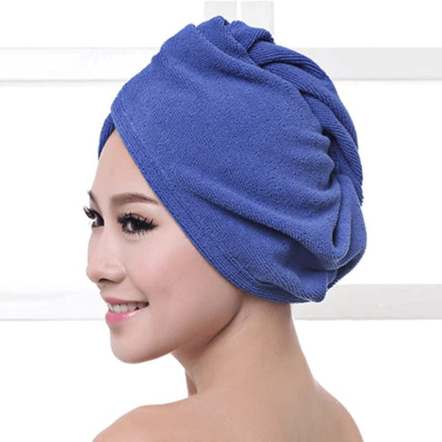 Toalha de Microfibra Para Cabelo Clean Hair Lemon Store Azul Escuro 