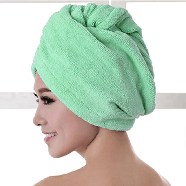 Toalha de Microfibra Para Cabelo Clean Hair Lemon Store Verde 